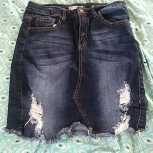 Dark wash skirt
